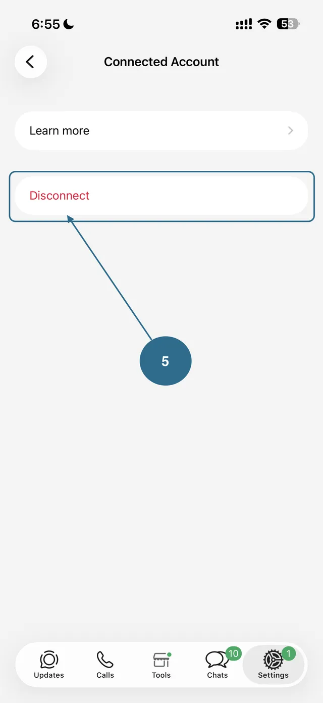 Tap Disconnect.