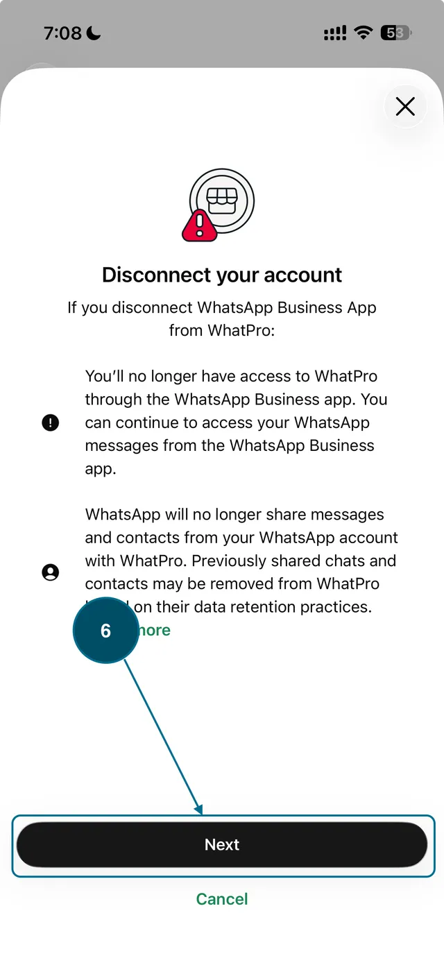 Read the notice and tap Next.