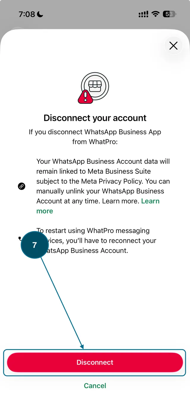 Tap Disconnect once more to confirm.